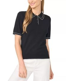 Women\'s Short-Sleeve Polo Sweater at Macys